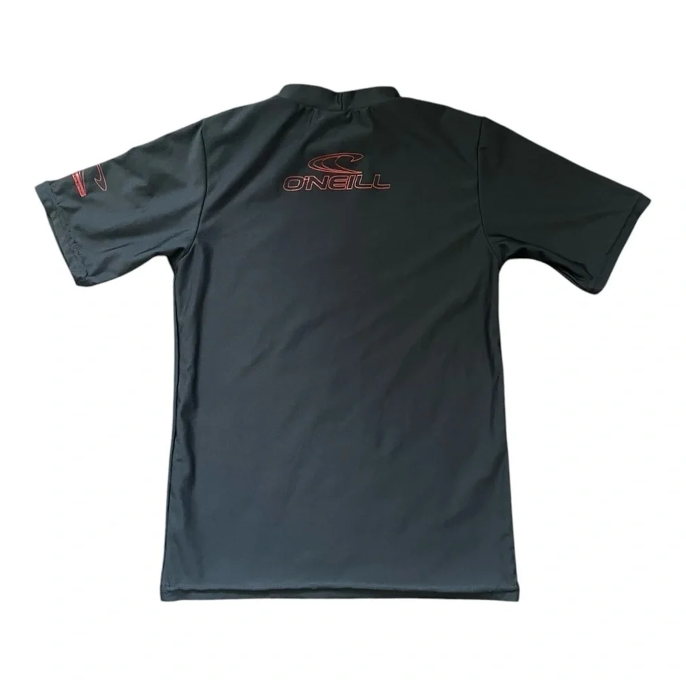 O'Neill activewear swim shirt Boys 6 slim fit black logo monk neck line